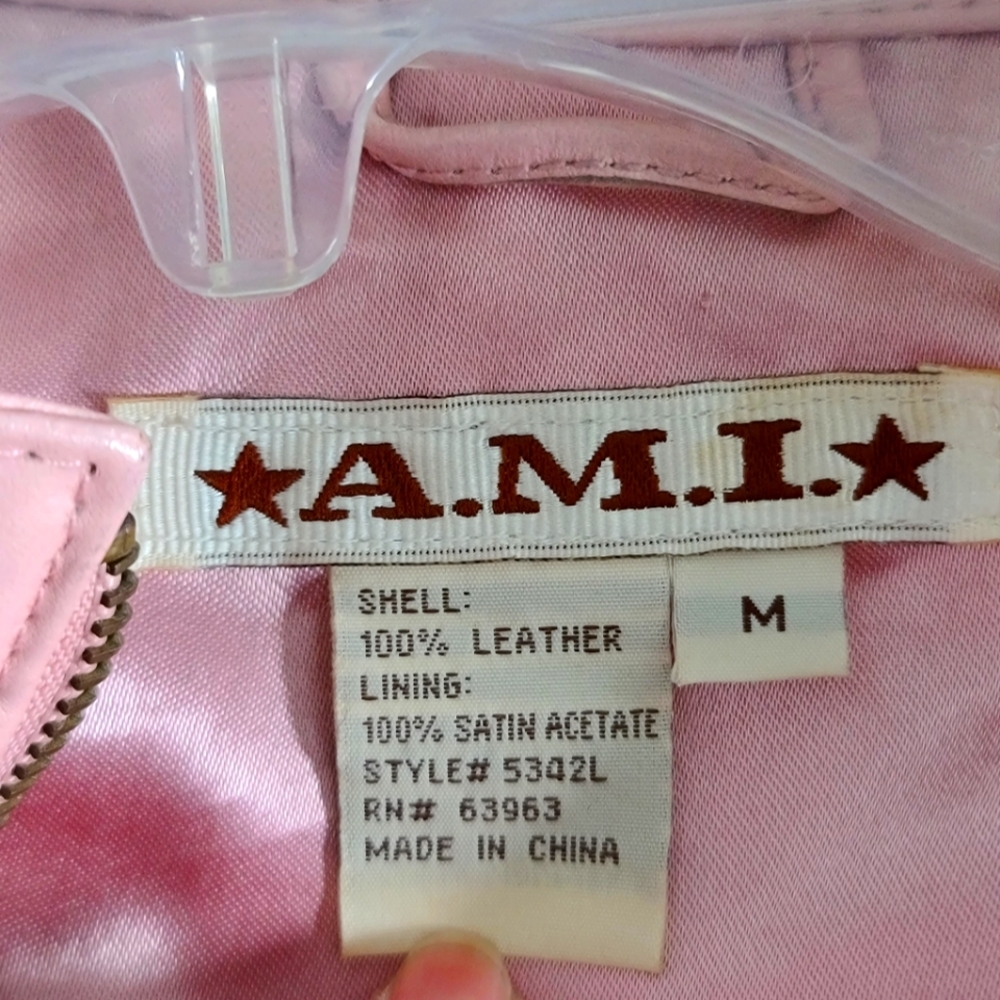 Pink leather jacket